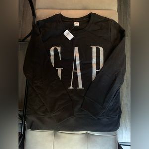 Women’s Gap Black & Silver Large New with Tag Sweatshirt Crewneck